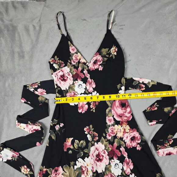 Windsor Black Pink Floral Maxi Dress S make an offer - Picture 3 of 9